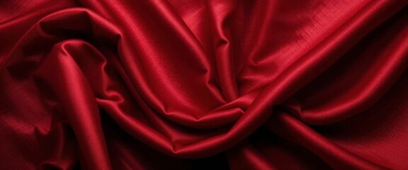 Obraz premium A luxurious crimson red silk background, featuring dramatic shadows, a sense of soft depth and a supremely sumptuous texture.