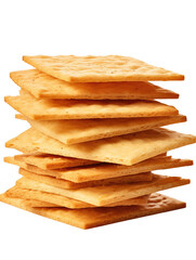 Crispy Saltine Crackers on transparent background