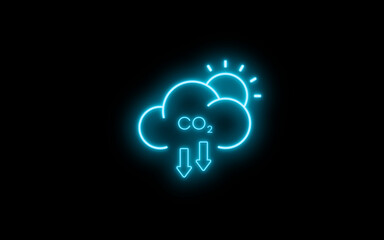 Co2, Neon Carbon Dioxide Icon. Carbon Dioxide sign.

