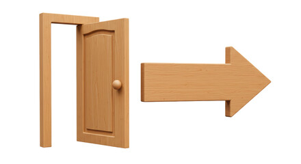 Isolated Door and arrow icon
