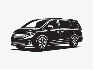 Obraz premium Minivan Car Silhouette with Sleek and Functional Design for Family and Travel Needs