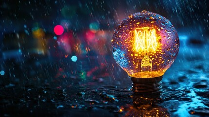 light bulb in the dark