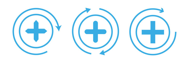 Health recovery icon. Hospital sign icons set. filled and line illustration