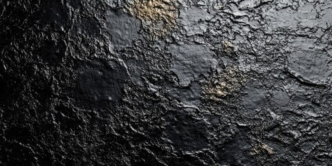 Fototapeta premium Aluminum with black hammertone powder coating and a textured stucco surface, offering a gradient abstract background with a bold, industrial dark wall finish.