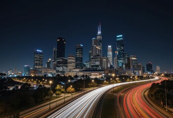  Simplified Houston Clean Lines in the City at Night