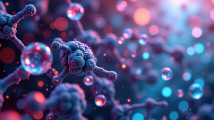 Stunning microscopic view of cells with a focus on GLP-1 receptors.