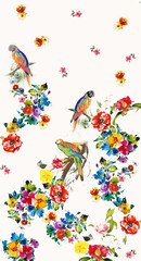 abstract floral geometric designs art