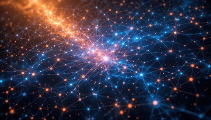 Obraz premium Galactic Grid Interstellar Connections Visualized in Hexagonal Constellations