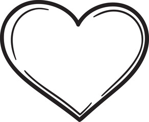Simple black and white line art heart