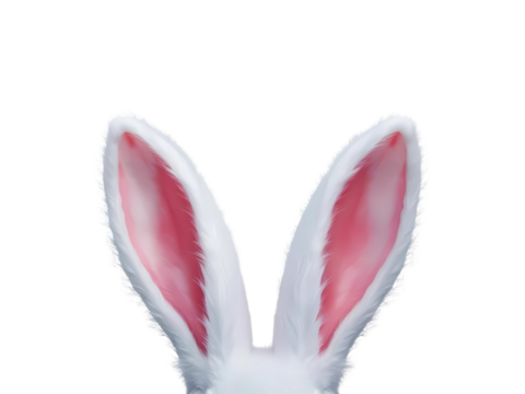 PNG White rabbit ears animal bunny pink, cutout, transparent 
