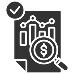 Cost Analysis Glyph Icon