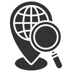 Geospatial Analytics Glyph Icon