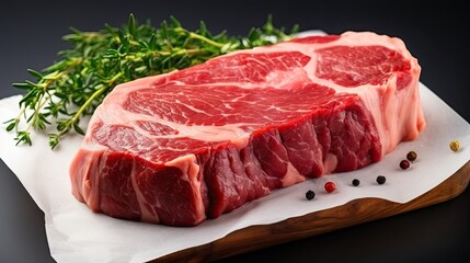 Fototapeta premium Raw steak piece on a white background