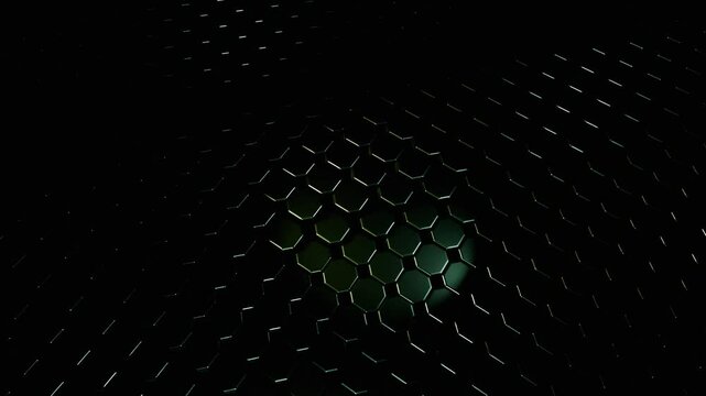Abstract Hexagonal Green Pattern Background 4K Loop Animation Backdrop