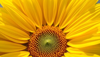 Bright Sunflower Close-up Showing Petals and Center Floral Detail