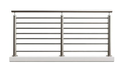 Steel rail fence construction, security design, cut out transparent