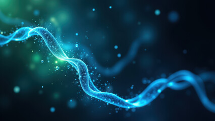 A vivid illustration of a GLP-1 molecule in a dynamic state with colorful glowing effects and stars.