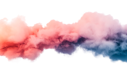 Pastel Cloudscape with a Gradient Hues, cut out transparent