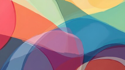 Fototapeta premium Colorful Abstract Swirl Art with Bold Shapes and Soft Overlays