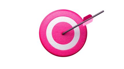 Target with Arrow in the Center, Pink Design, cut out transparent