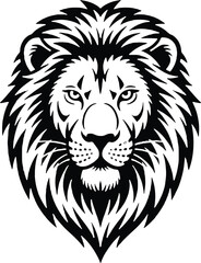 Obraz premium Black and white lion head vector