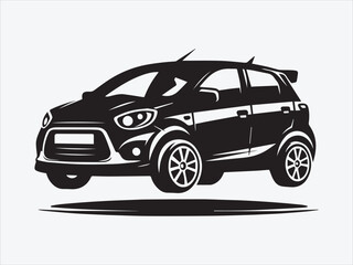 Subcompact Car Silhouette with Sleek and Modern Design for Urban Efficiency