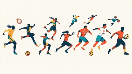 Minimalist Sports Illustrations: Dynamic Action Art, Clean Graphic Design, Modern Athletic Imagery, Simple Sporting Visuals, Elegant Sport Representation.
