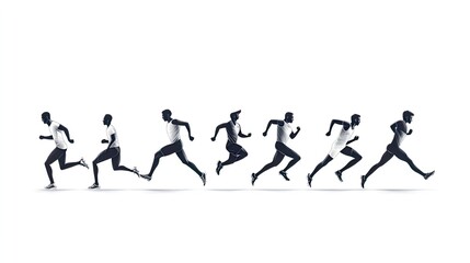 Obraz premium Minimalist Sports Illustrations: Clean Graphic Art, Action Poses, Simple Sport Designs, Modern Sporting Clipart, Streamlined Athlete Representations for Web and Print. 