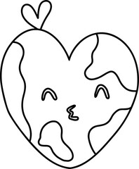 Earth Day coloring page with a detailed stamp outline featuring planet earth, educational eco-friendly activity for kids and adults promoting sustainability, recycling, and green living awarness