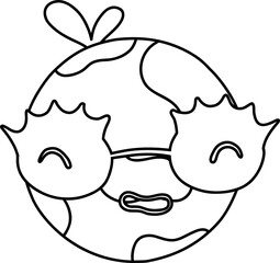 Earth Day coloring page with a detailed stamp outline featuring planet earth, educational eco-friendly activity for kids and adults promoting sustainability, recycling, and green living awarness