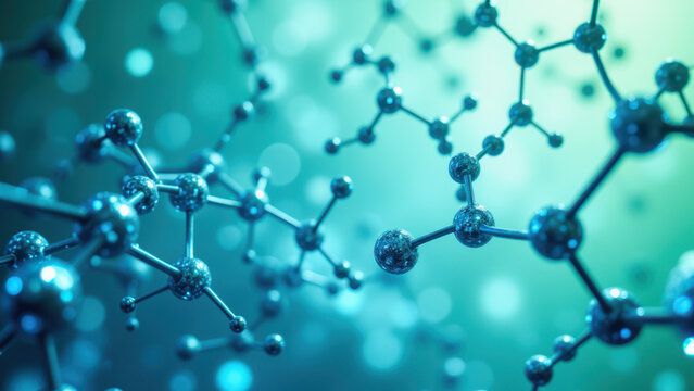 Stunning visual representation of GLP-1 hormone molecule with a vibrant blue background.