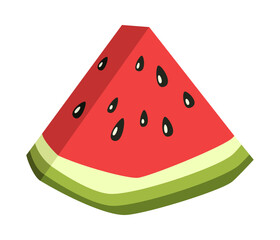 Vector isolated slice of watermelon