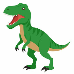 Fototapeta premium Cartoon tyrannosaurus Rex dinosaur. Colorful vector illustration on white background.