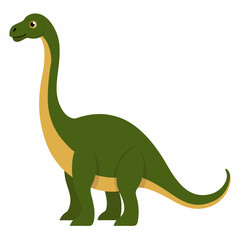 Naklejka premium Cartoon funny Diplodocus dinosaur. Style for kids.Colorful vector illustration on white background.