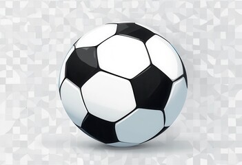  A modern, stylized soccer ball design using geometric shapes and a flat design aesthetic, isolated on a transparent backdrop for