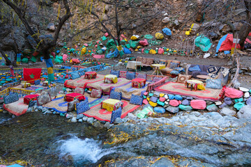 The Ourika Valley and the colorful  village of Setti Fadma in the Atlas Mountain region of Morocco