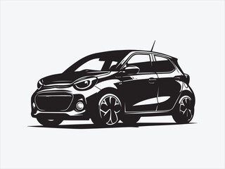 Subcompact Car Silhouette with Sleek and Modern Design for Urban Efficiency