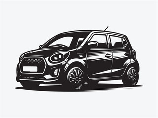 Subcompact Car Silhouette with Sleek and Modern Design for Urban Efficiency