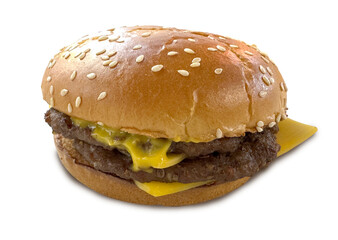 cheeseburger on white background