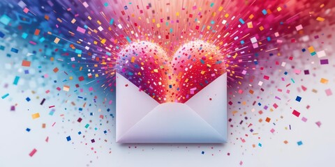  Dynamic Ombre Envelope, Confetti Explosion, Celebratory, Festive