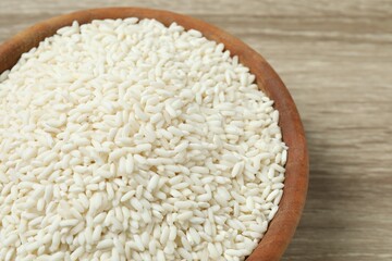 Composition with white rice on the table