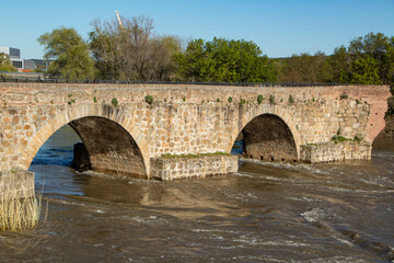 Talavera de la Reina, Toledo, Spain, March 23, 2025. The Roman bridge of Talavera de la Reina has...