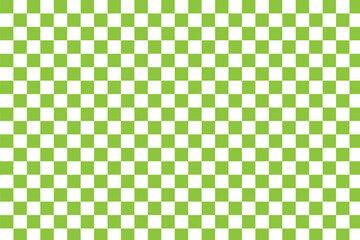 Green and white chess board. Green and white checkerboard pattern background. Classic checkered race flag car finish line or start line. Flat vector illustration isolated on white background. Eps 10.