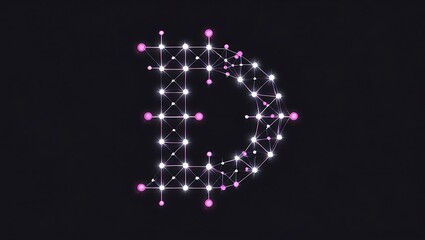 Stylized letter "D" created using a combination of dots and lines