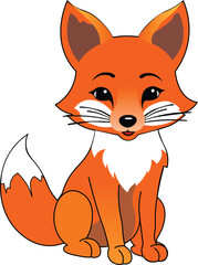 Obraz premium Cartoon Fox vector art in white background