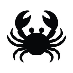 Simple black silhouette of a crab.