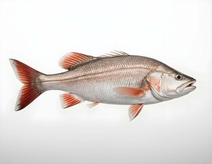 Fototapeta premium Fresh raw fish isolated on a white background
