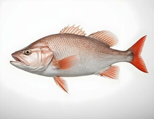 Fresh raw fish isolated on a white background
