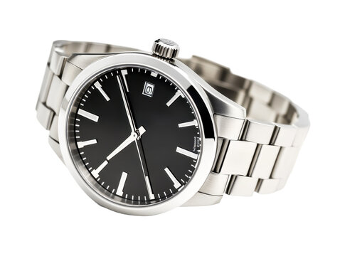 Isolated Modern Silver Wristwatch