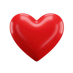 3d render of a  red heart isolated on a transparent background